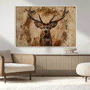 Wood Abstract Deer Wall Art | Rustic Wildlife Canvas Print |