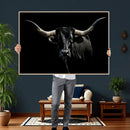 Texas Black Longhorn Bull Wall Art Canvas Print - Western by MyGreatCanvas | Canvas Wall Art Prints | Photo Prints & Wall Decor