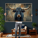 Texas Western Wall Art Canvas Print - Abstract Cow Longhorn by MyGreatCanvas | Canvas Wall Art Prints | Photo Prints & Wall Decor