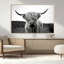 Highland Cow Wall Art | Black and White Farmhouse Decor |