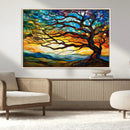Vibrant Mosaic Tree of Life Wall Art | Stained Glass Style