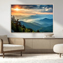 Sunrise Over Mountain Range Wall Art Canvas Print, Farmhouse