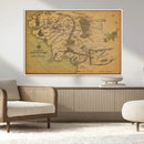 Middle Earth Map Canvas Wall Art – Vintage Fantasy Map