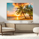 Tropical Sunset Beach Canvas Wall Art Print – Vibrant Palm by MyGreatCanvas | Canvas Wall Art Prints | Photo Prints & Wall Decor