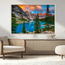 Canadian Rockies Moraine Lake Wall Art Canvas Print, Pine
