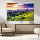 Green Hills and Sunset Wall Art Print - Scenic Landscape by MyGreatCanvas | Canvas Wall Art Prints | Photo Prints & Wall Decor