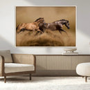 Large Wall Art Canvas Print – Two Running Brown Horses