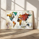 Watercolor World Map Canvas Print – Framed Wall Art for by MyGreatCanvas | Canvas Wall Art Prints | Photo Prints & Wall Decor