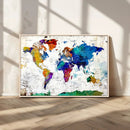 World Map Canvas Print – Detailed Map of the World Wall Art
