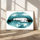 Blue Lips Wall Art Canvas Print