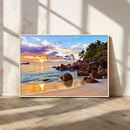 Tropical Island Beach Sunset Canvas Print