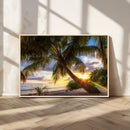 Tropical Island Sunset on the Beach Palms Wall Art Canvas by MyGreatCanvas | Canvas Wall Art Prints | Photo Prints & Wall Decor