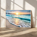 Sunset Beach Waves Canvas Wall Art – 5-Panel Ocean Sunset by MyGreatCanvas | Canvas Wall Art Prints | Photo Prints & Wall Decor