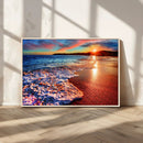 Colorful Coastal Sunset on the Beach Canvas Print, Ocean