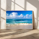 Tropical Beach 3-Panel Canvas Wall Art – Serene Ocean Waves