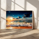 Golden Hour Sunset Over Ocean Waves Wall Art Canvas Print | by MyGreatCanvas | Canvas Wall Art Prints | Photo Prints & Wall Decor