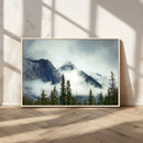 Mountain Mist Canvas Wall Art Print | 3-Panel Foggy Forest