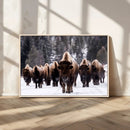 Bison Wall Art Canvas Print- Bison Herd Canvas Wall Art –