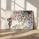 Banksy Art Butterfly Girl Explosion Canvas Art – Vibrant