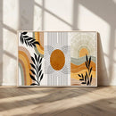 Modern Boho Sun and Leaf Abstract Art – 3-Panel Giclée