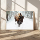 Bison Wall Art Canvas Print For Farmhouse, Animal Canvas