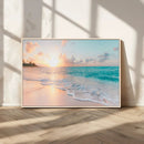 Beach Wall Art - Stunning Ocean Sunset Canvas Print with