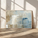 Abstract Blue and Beige Wall Art, Modern Minimalist Canvas