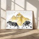 Golden Mountain Triptych Wall Art Canvas Print, Modern