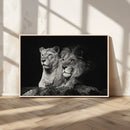 Lion Couple Wall Art Canvas Print – Elegant Black and White