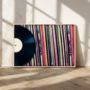 Vinyl Record and Album Collection Canvas Wall Art - Retro