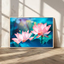 Pink Lotus Flower Canvas Wall Art | Vibrant Floral Wall