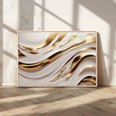 Gold and White Abstract Wave Canvas – Elegant Flowing Design by MyGreatCanvas | Canvas Wall Art Prints | Photo Prints & Wall Decor