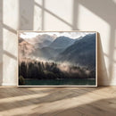 Foggy Mountain Canvas Print Forest Wall Art