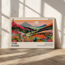 Yayoi Kusama Landscape Canvas Print, Vibrant Floral Mountain