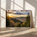 Sunrise Over the Smoky Mountains Canvas Wall Art –