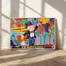 Pop Art Monopoly Man Canvas Wall Art Print - Bold and