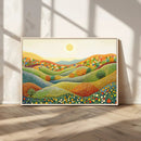 YAYOI KUSAMA Colorful Dot Art Landscape Canvas - Framed