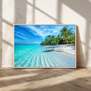 Tropical Beach Wall Art Canvas Print - Serene Ocean