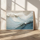 Waves Abstract Wall Art Print, Modern Framed Abstract Canvas