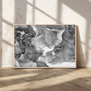 Black White Abstract Canvas Wall Art - Fluid Ink Artwork -