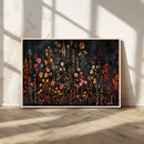 Dark Floral Canvas Wall Art - Moody Botanical Flower Print -