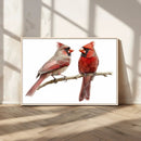 Cardinal Canvas Wall Art - Male and Female Cardinal Print -