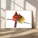 Cardinal Bird Canvas Wall Art - Male and Female Cardinal