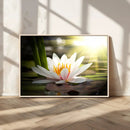 Lotus Flower Wall Art Canvas Print, Water Lily Large Wall