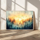 Abstract Forest Wall Art Print- Serene Nature Canvas Print