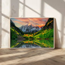 Maroon Bells Lake Wall Art Canvas Print – Framed Majestic by MyGreatCanvas | Canvas Wall Art Prints | Photo Prints & Wall Decor
