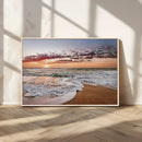 Ocean Sunset Wall Art Canvas Print – Framed Sandy Shore