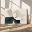 Minimal Flower Wall Art Canvas Print – Framed Beige Bloom