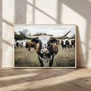 Texas Longhorn Wall Art – Framed Speckled Cow Canvas by MyGreatCanvas | Canvas Wall Art Prints | Photo Prints & Wall Decor