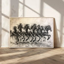 Running Horses Wall Art Canvas Print – Framed Monochrome by MyGreatCanvas | Canvas Wall Art Prints | Photo Prints & Wall Decor